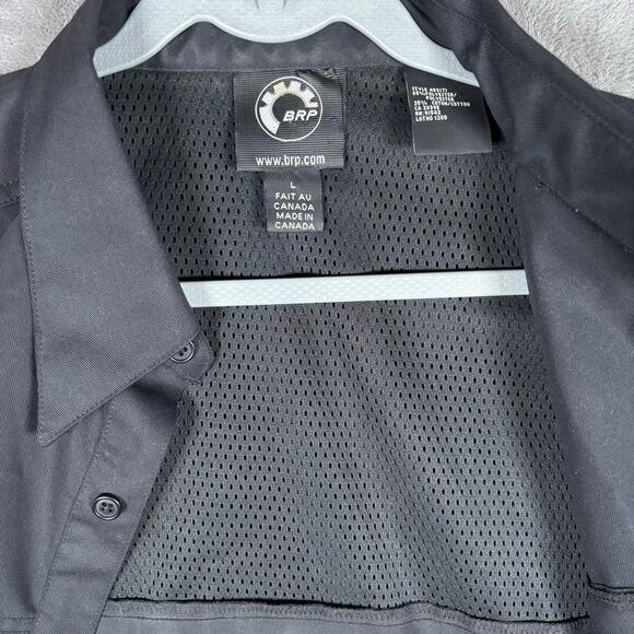 Black BRP Can-Am Short Sleeve Button Down Work Shirt Men’s Size L - Picture 6 of 10